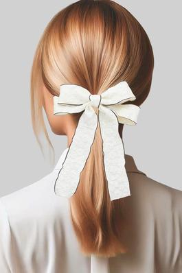 FLORAL LACE PATTERN BOW HAIR CLIP