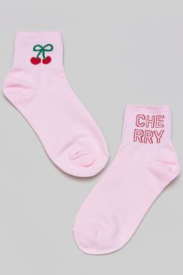CHERRY DETAIL COMFY ANKLE SOCKS