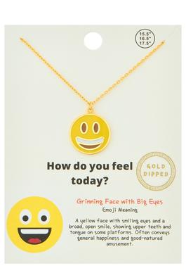 GOLD DIPPED GRINNING FACE NECKLACE