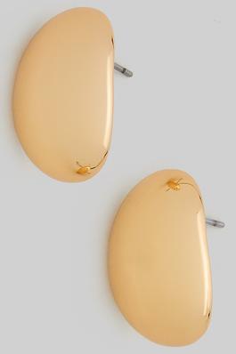 HALF CURVED DOME POST EARRINGS