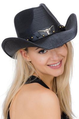 Luxury Structured Longhorn Black Cowboy Hat
