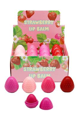 Strawberry Mix Soft Touch Round Lip Balm - 24 pcs