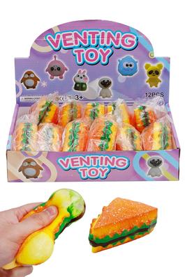 Sandwich Slice Fluffy Slime Filled Squishy Toy