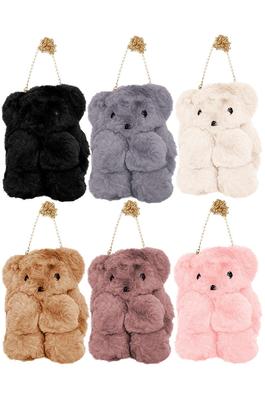 Teddy Bear Fuzzy Faux Fur Versatile Crossbody Bag