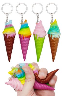 Ice Cream Cone Slow Rising Squishy Key Chain