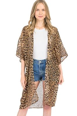 Leopard Sheer Kimono