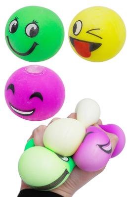 Smiley Emoji Fluffy Slime Filled Squishy Tofu Ball