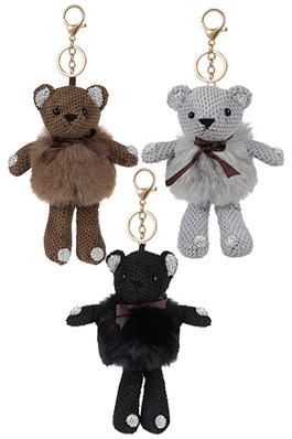 Fluffy Bear Keychain Pendant Keychain