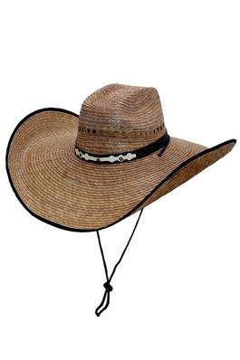 Vented Extra Wide Natural Palm Straw Cowboy Hat