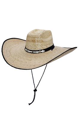 Closed Extra Wide Natural Palm Straw Cowboy Hat