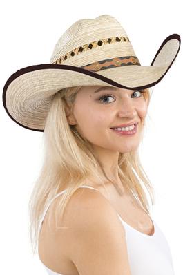 Vented Quarterhorse Natural Palm Straw Cowboy Hat