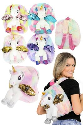 Unicorn Pony Plushie Sequined Backpack