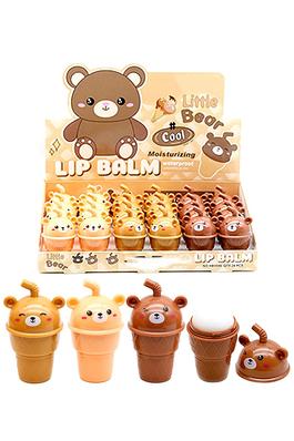Teddy Bear Ice Cream Cone Soft Touch Lip Balm