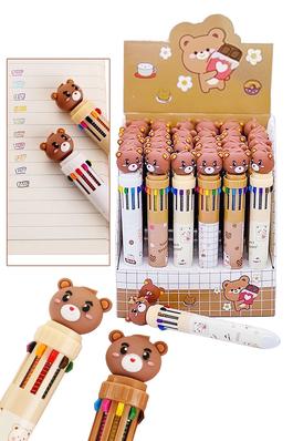 Teddy Bear 10-in-1 Multicolor Pen - 36 pcs Bundle