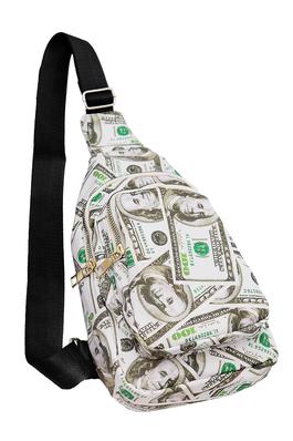 100 Dollar Bill All-Over Shoulder Sling Bag