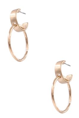 Metal layered ring hoop earrings