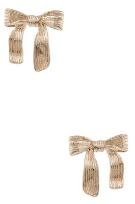 Metal Brushed Textured Bow Earrings