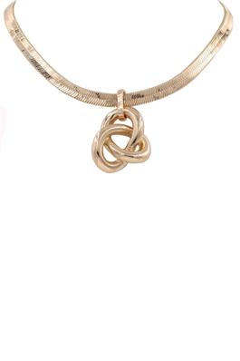 Brass Metal Snake Knot Necklace