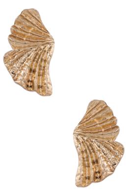 Metal Ginkgo Leaf Earrings