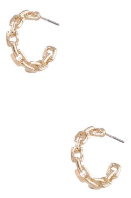 Metal Chain Ling Hoop Earrings