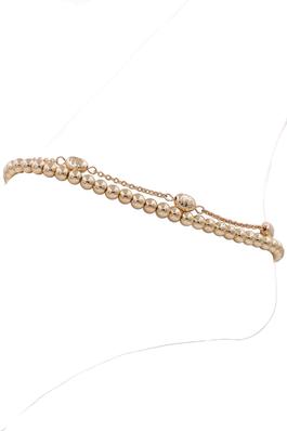 Metal Layered Nugget Chain Anklet