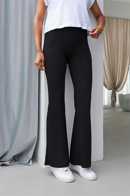WIDE WAIST BANDED FLARE PANTS