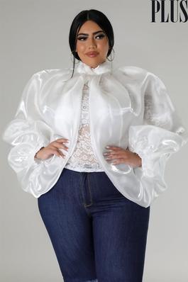ORGANZA BLOUSE WITH LACE INNER TOP