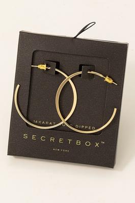 Secret Box Metallic Open Hoop Earrings