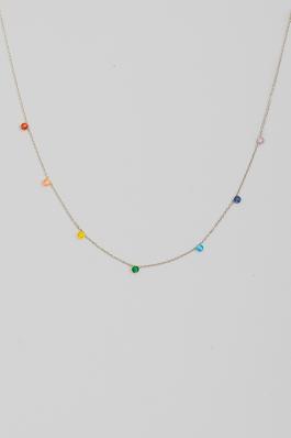 Mini Rainbow Beaded Charm Necklace