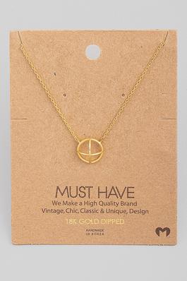 Circle Cross Pendant Necklace