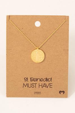 Mini Saint Benedict Pendant Necklace