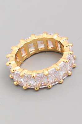 Rhinestone Baguette Eternity Ring