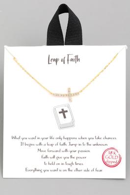 CZ Gold Dipped Cross Necklace