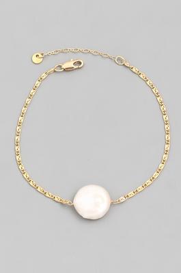 Dainty Chain Pearl Bracelet