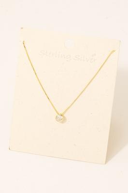 Sterling Silver Stud Pendant Necklace
