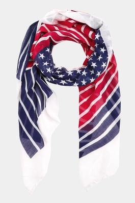 Lightweight Stars And Stripes Scarf