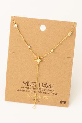 North Star Charm Lariat Necklace