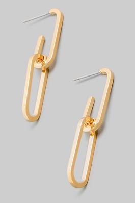 Metallic Chain Link Dangle Earrings