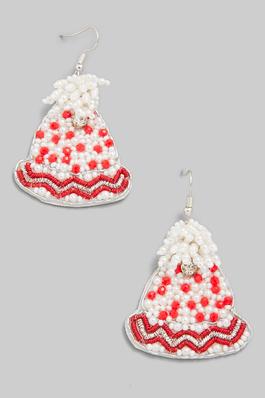 Christmas Beanie Drop Earrings