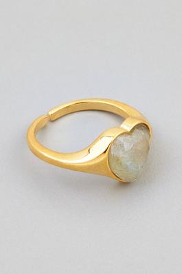 Semi Precious Stone Heart Ring