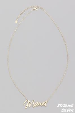 Sterling Silver Mama Print Necklace