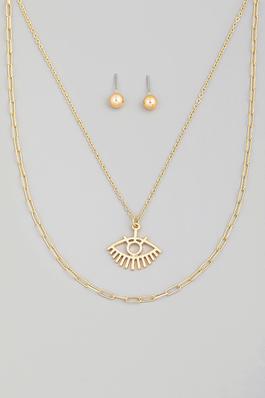 Dainty Oval Chain Star Link Mask Necklace