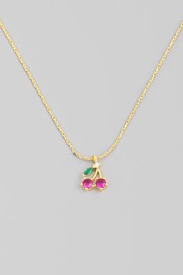 Dainty Chain Mini Cherry Pendant Necklace