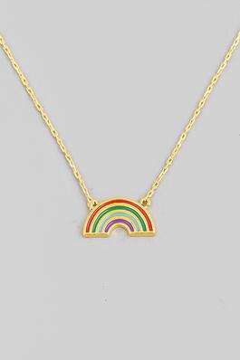 Dainty Rainbow Pendant Necklace