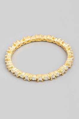 Delicate Rhinestone Studded Eternity Fashion Ring