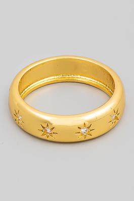 Star Engraved Eternity Ring
