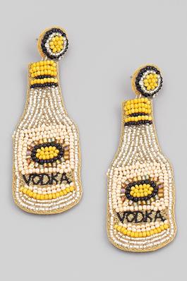 Seed Beaded Vodka Bottle Earrings