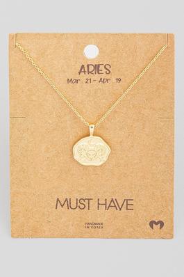 Aries Coin Constellation Pendant Necklace