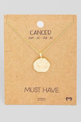Cancer Coin Constellation Pendant Necklace