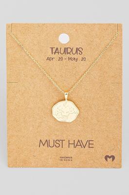 Taurus Coin Constellation Pendant Necklace